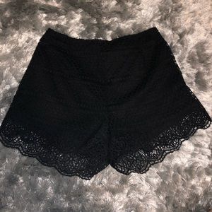 Black lace shorts